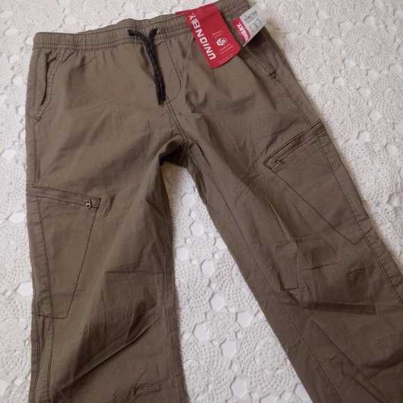 UNIONBAY Pants New Large Men Cargo Jogger Pants Union Bay Tan Khaki Ripstop Cotton Ankle